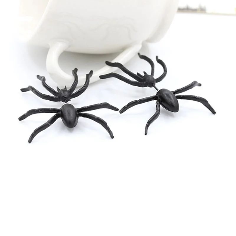 Halloween Party DIY Decoration, Horror Black Spider Earrings, Jewellery, Piercing, Clothing Decoration
