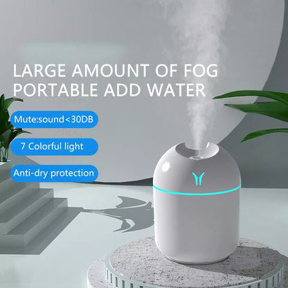USB Essential Oil Atomizer, Mini Aroma Oil Diffuser, Electric Air Humidifier With LED Night Lamp For Home Car