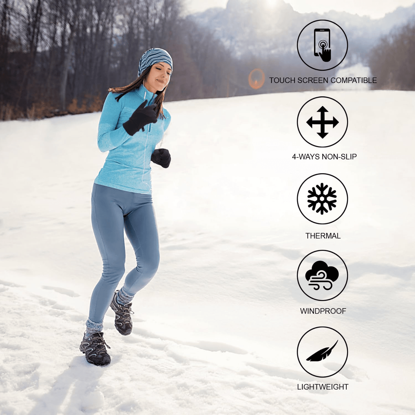Winter Warm, Windproof Gloves, Touch Screen, Waterproof, Anti Slip, for Men and Women, Bicycle, Sports