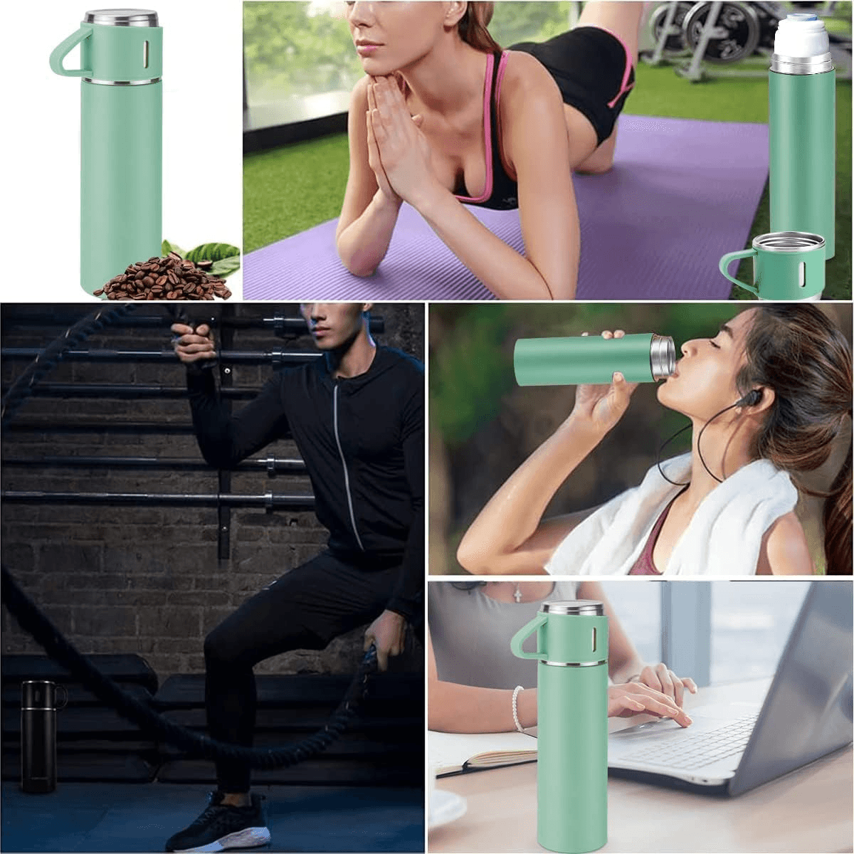 Portable Coffee Mug, Stainless Steel Thermos Bottle, Vacuum Insulated Travel Bottle, Office Business Gift Set