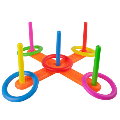 Family-Friendly Ring Toss & Stacking Game - Indoor & Outdoor Ring Throw Toy Set