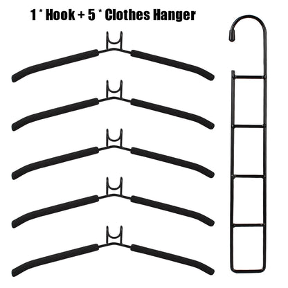 Detachable Storage Holder Mounted Hanger, One Piece Clothes Hanger, Household Indoor Space Saving Clothes Drying Rack