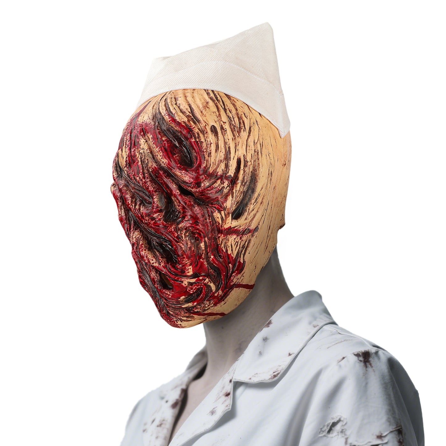 Nurse Model Halloween Cosplay Costume, Terrifying Atmosphere Mask, Wonderful Gift for Role Play Fans