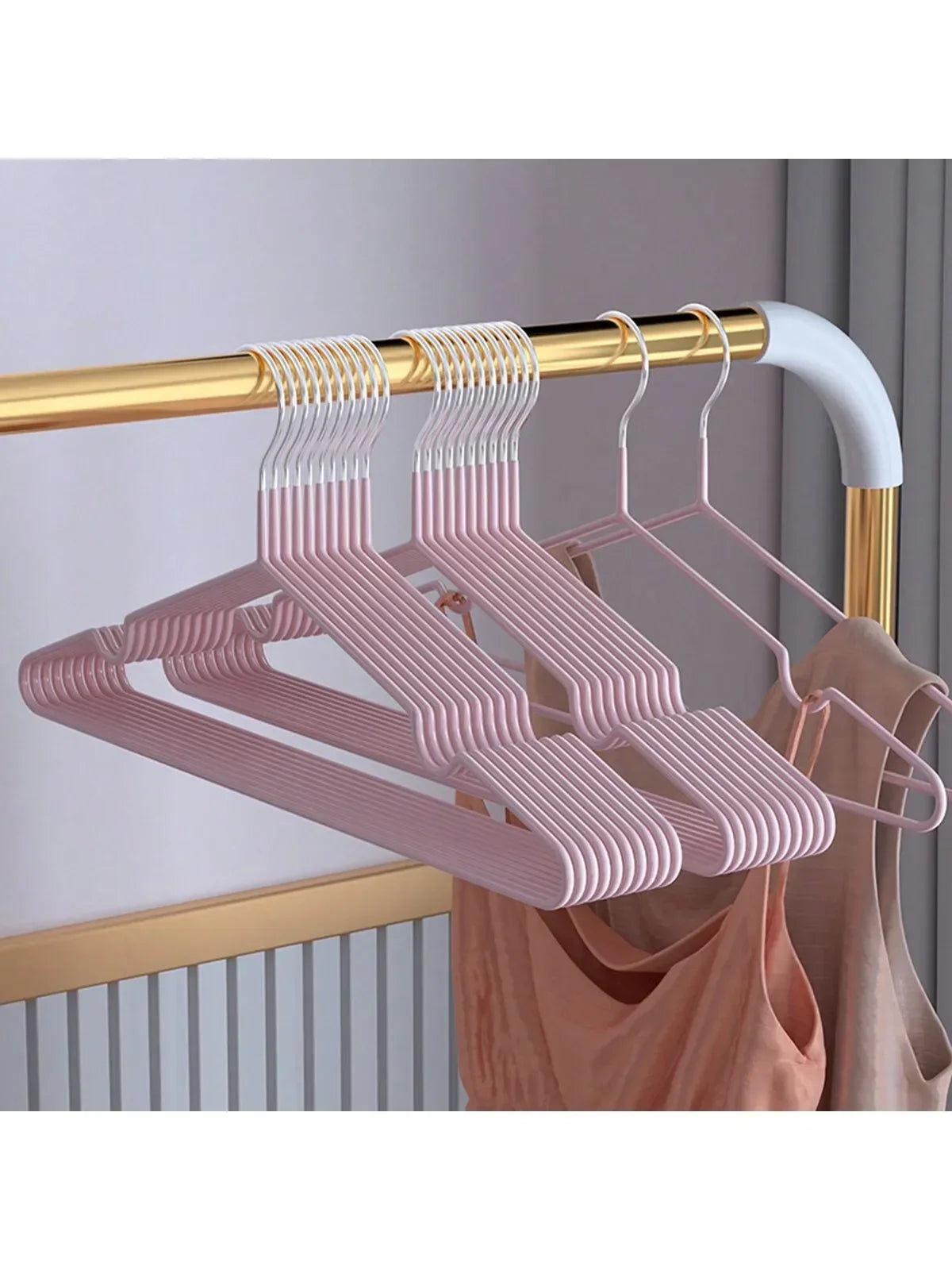 Metal Trace Less No-slip Clothes Hangers, Durable Strong Clothes Racks, Space Saver For Bedroom Organisation