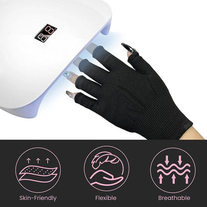 Anti UV Fingerless Nail Gloves for Gel Manicure and LED Lamp Protection