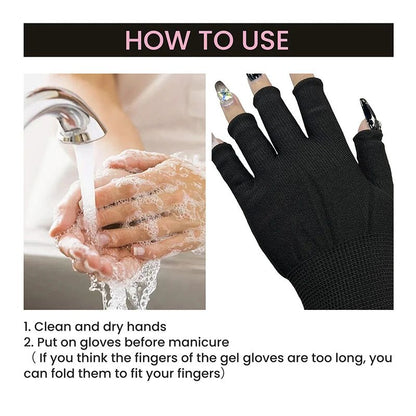 Anti UV Fingerless Nail Gloves for Gel Manicure and LED Lamp Protection