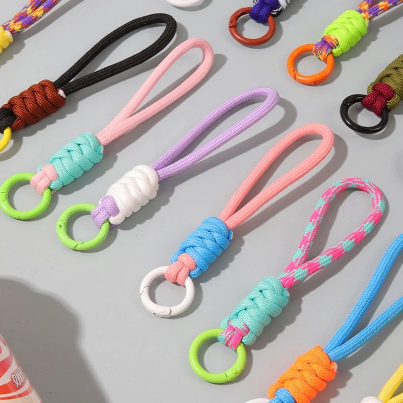 Colorful Braided Rope Strap Lanyard Keychain for Phone Case and Bags