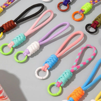 Colorful Braided Rope Strap Lanyard Keychain for Phone Case and Bags