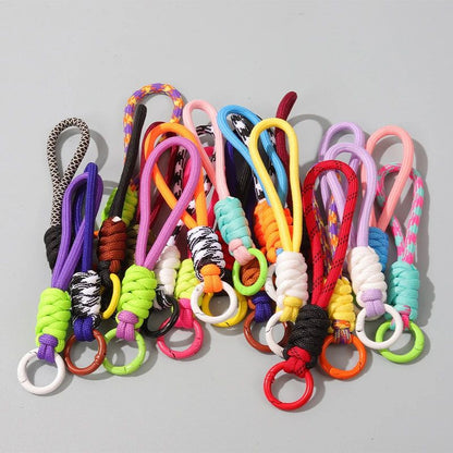 Colorful Braided Rope Strap Lanyard Keychain for Phone Case and Bags