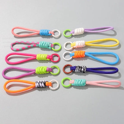 Colorful Braided Rope Strap Lanyard Keychain for Phone Case and Bags