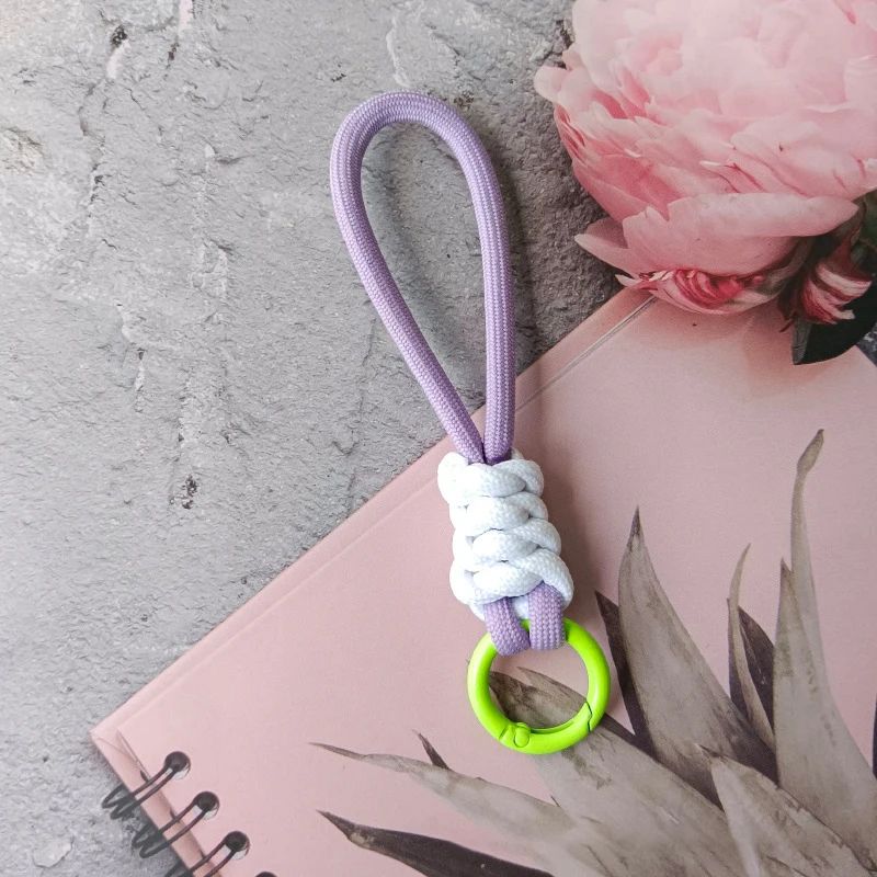Colorful Braided Rope Strap Lanyard Keychain for Phone Case and Bags