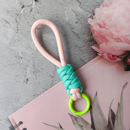 Colorful Braided Rope Strap Lanyard Keychain for Phone Case and Bags