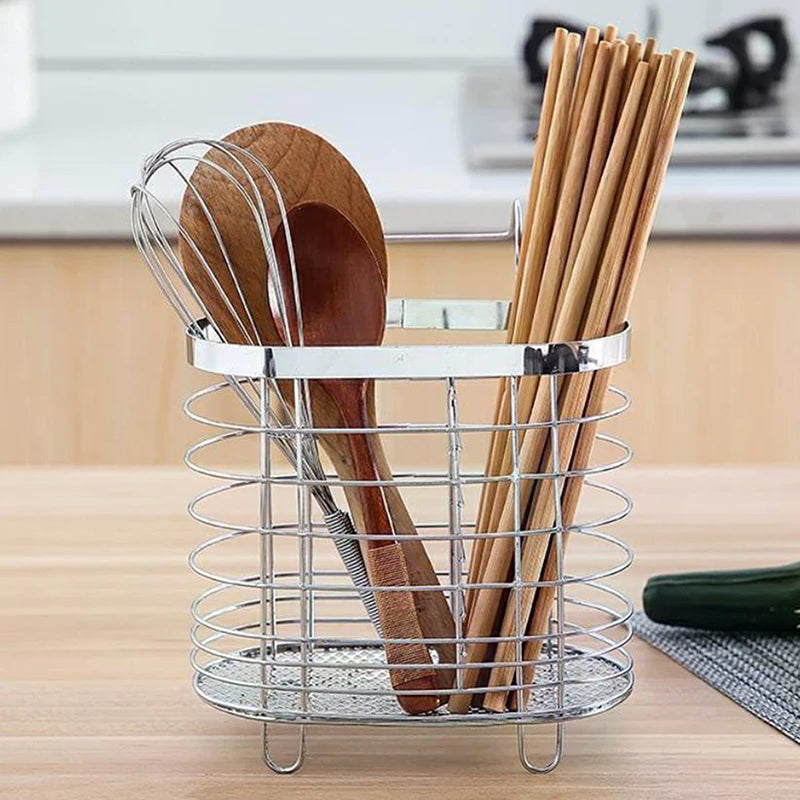 Stainless Steel Kitchen Cutlery Holder Drainer for Chopsticks, Spoons, and Forks - Organize Your Storage