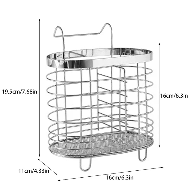Stainless Steel Kitchen Cutlery Holder Drainer for Chopsticks, Spoons, and Forks - Organize Your Storage