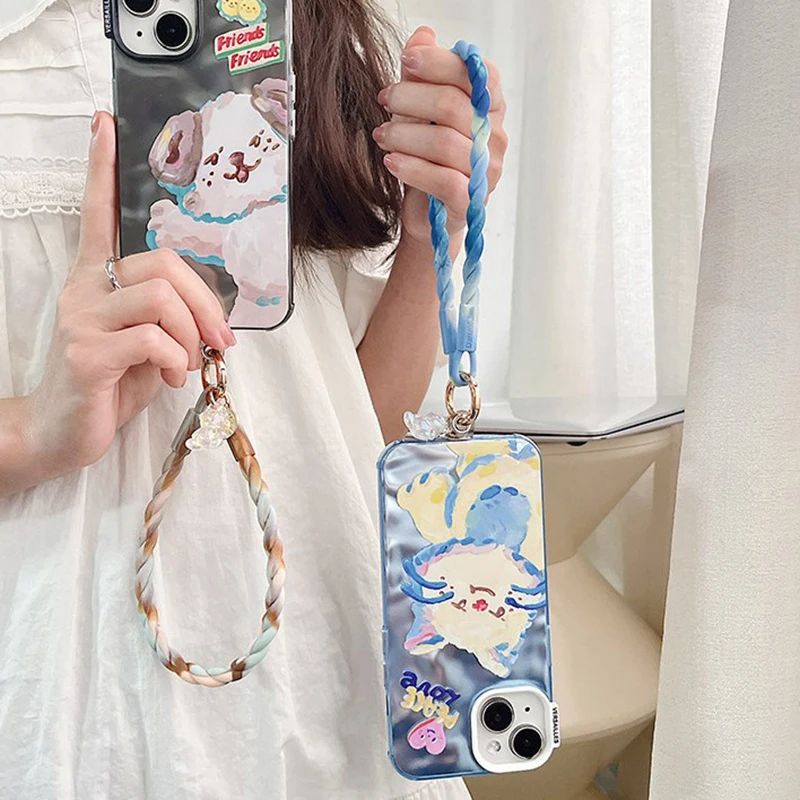 Cute Luminous Bear Phone Strap Long Lanyard Silicone Pendant