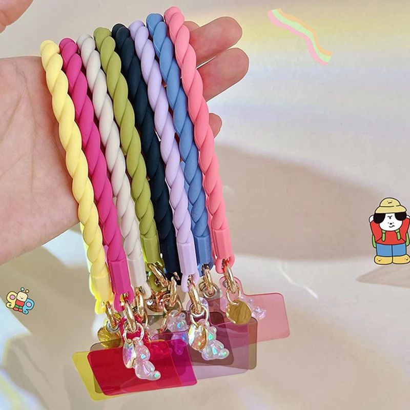 Cute Luminous Bear Phone Strap Long Lanyard Silicone Pendant