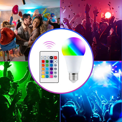 Smart RGB Bulb LED Multicolor Lamp Household Lighting Dimmable with Remote Control