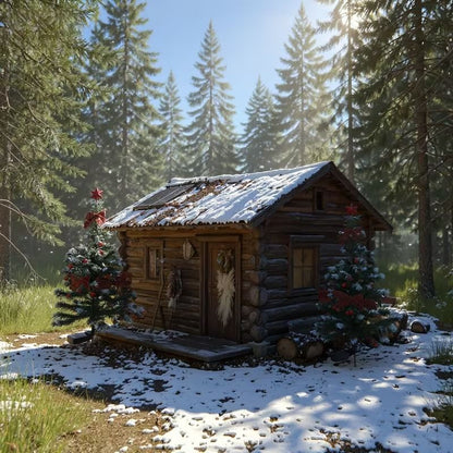 Solar Cedar Christmas Tree Lights - Outdoor Holiday Patio Garden Decor