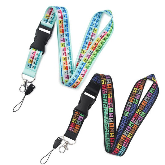Periodic Table Chemistry Lanyard Keychain Neck Strap Phone Rope