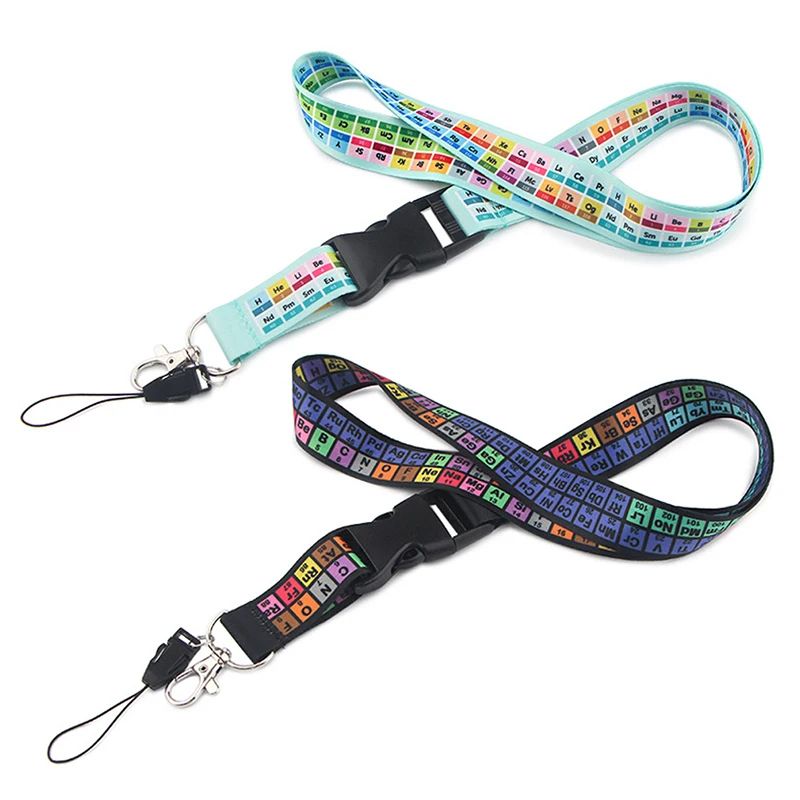 Periodic Table Chemistry Lanyard Keychain Neck Strap Phone Rope