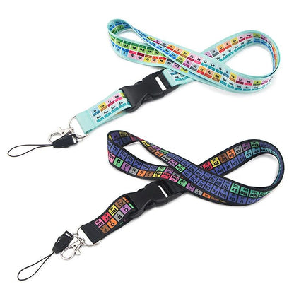 Periodic Table Chemistry Lanyard Keychain Neck Strap Phone Rope