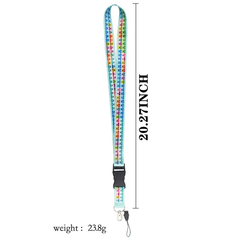 Periodic Table Chemistry Lanyard Keychain Neck Strap Phone Rope
