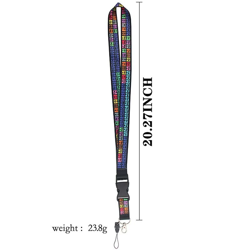 Periodic Table Chemistry Lanyard Keychain Neck Strap Phone Rope