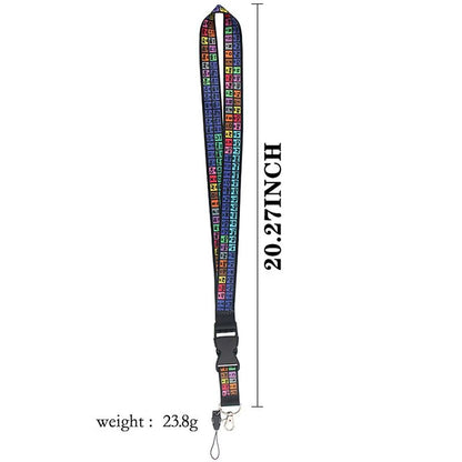 Periodic Table Chemistry Lanyard Keychain Neck Strap Phone Rope
