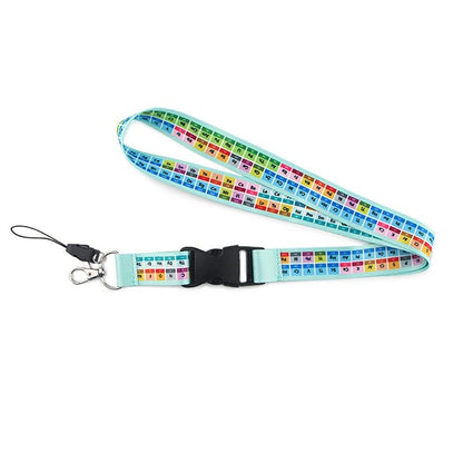 Periodic Table Chemistry Lanyard Keychain Neck Strap Phone Rope