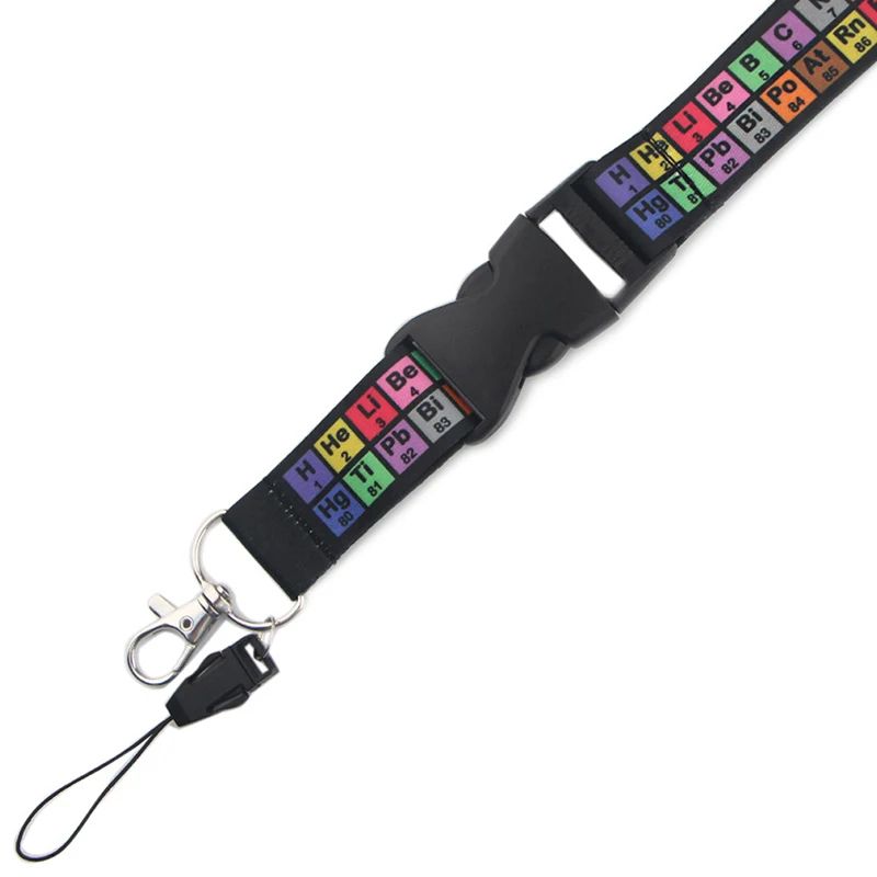 Periodic Table Chemistry Lanyard Keychain Neck Strap Phone Rope