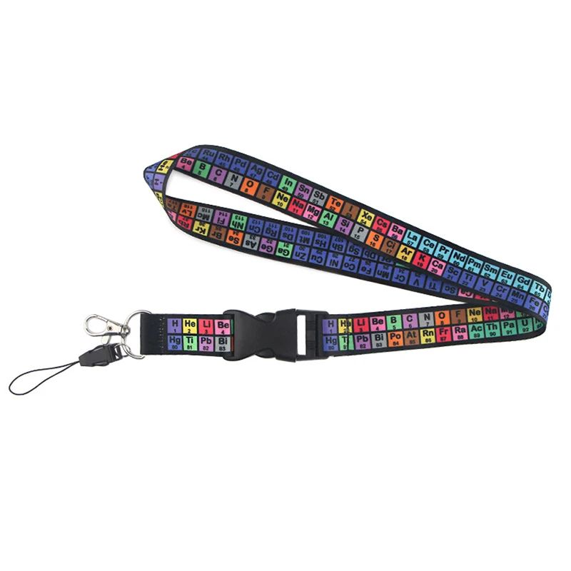 Periodic Table Chemistry Lanyard Keychain Neck Strap Phone Rope