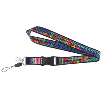 Periodic Table Chemistry Lanyard Keychain Neck Strap Phone Rope