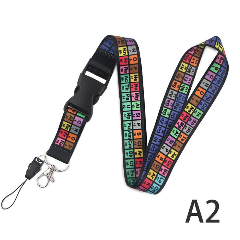 Periodic Table Chemistry Lanyard Keychain Neck Strap Phone Rope