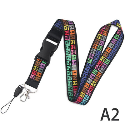 Periodic Table Chemistry Lanyard Keychain Neck Strap Phone Rope