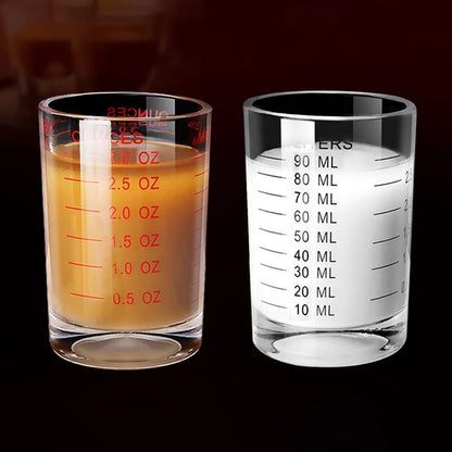Heat Resistant Glass Measuring Cup with Handle for Espresso and Milk