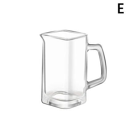 Heat Resistant Glass Measuring Cup with Handle for Espresso and Milk