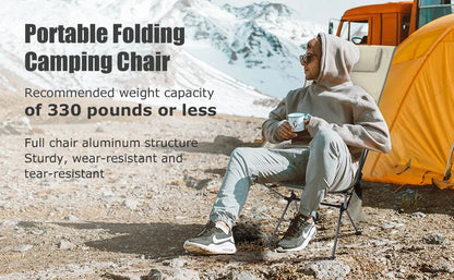 Westtune Portable Folding Camping Chair with Headrest Lightweight Outdoor Chair