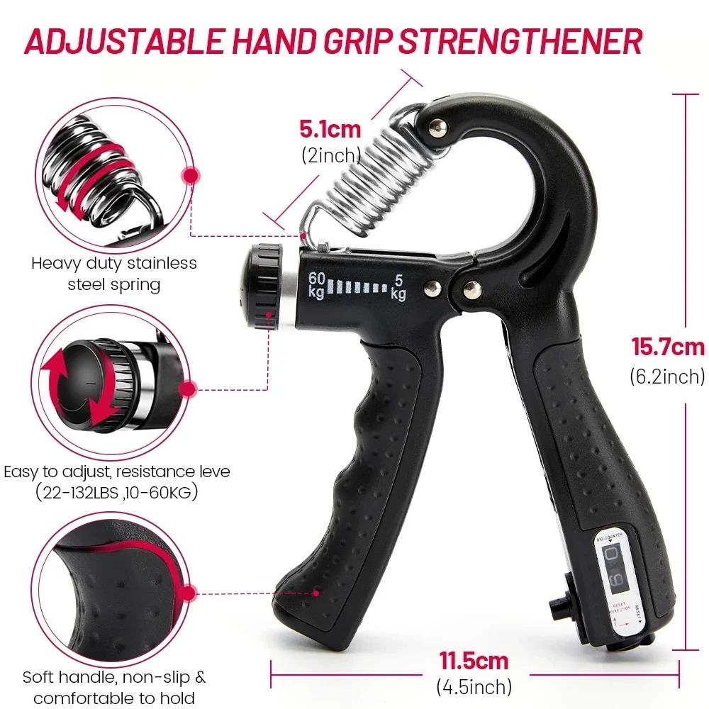 Grip Strength Trainer Kit for Hand Exercise Muscle Building and Injury Recovery Training