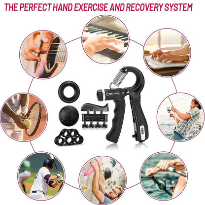 Grip Strength Trainer Kit for Hand Exercise Muscle Building and Injury Recovery Training