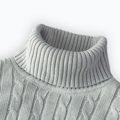 Mens Turtleneck Knitted Sweater for Warm Casual Wear