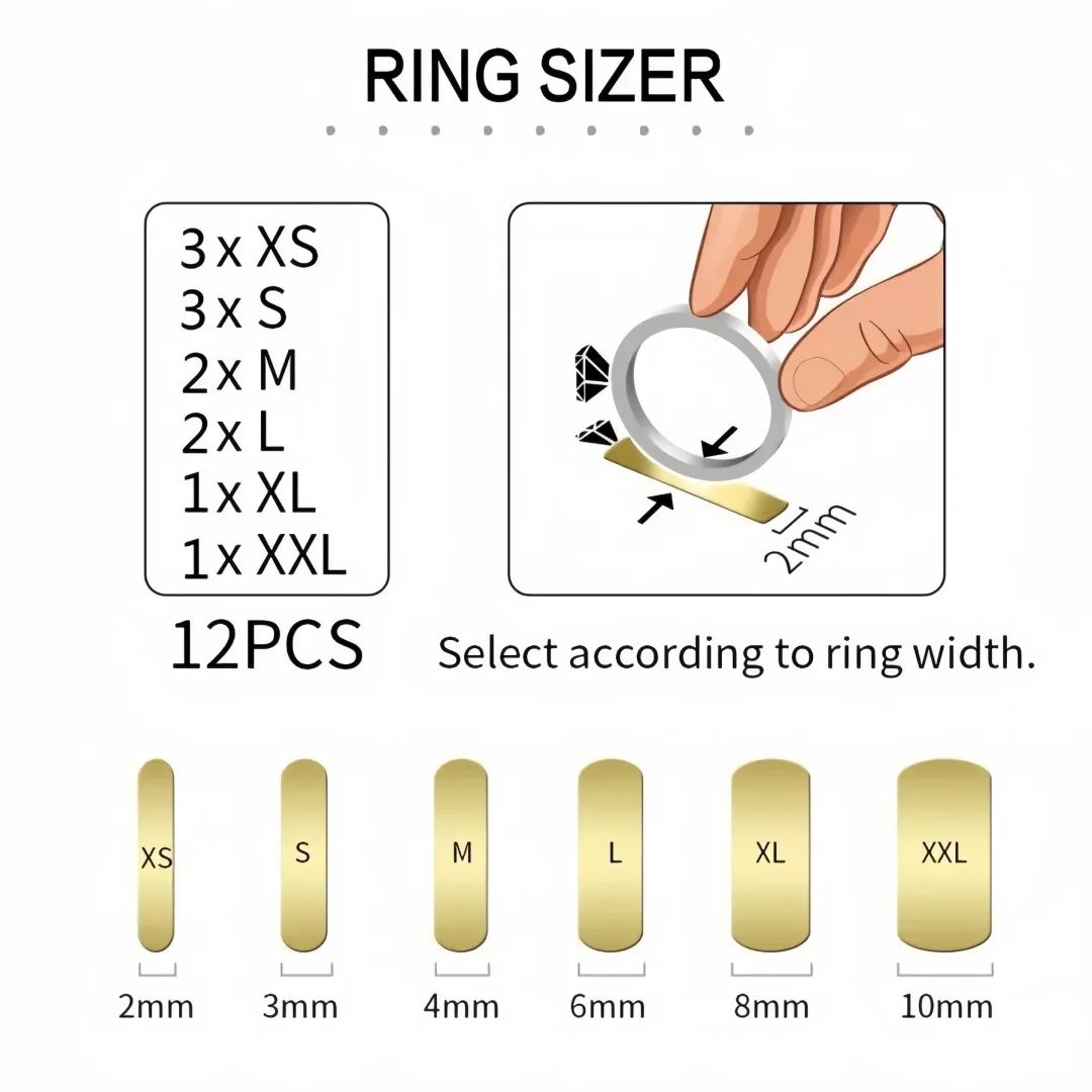 PrecisionFit Invisible Ring Size Adjustment Pads – Transparent Anti-Slip Ring Inserts