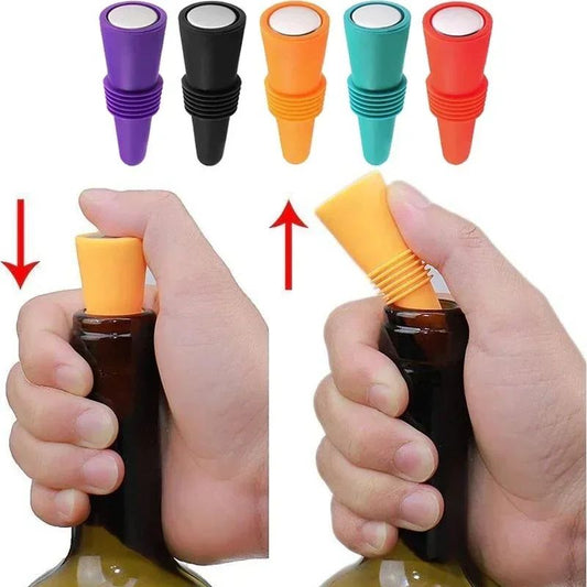 Premium Reusable Silicone Wine Bottle Stopper – Leak-Proof Wine & Champagne Seal