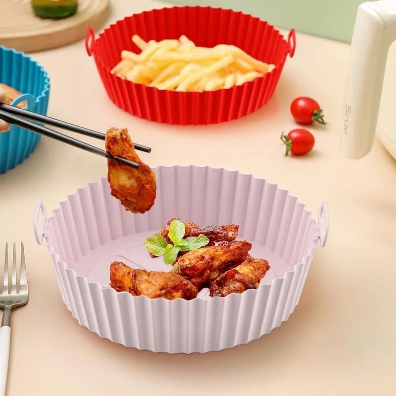 Reusable Silicone Air Fryer Basket Liner – Non-Stick, Food-Safe Pot Insert