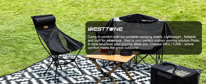 Westtune Camping Moon Chair Ultralight Folding Chair with Headrest for Outdoor Relaxation