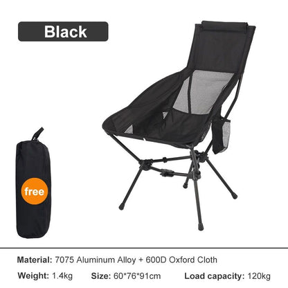 Westtune Camping Moon Chair Ultralight Folding Chair with Headrest for Outdoor Relaxation
