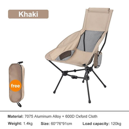 Westtune Camping Moon Chair Ultralight Folding Chair with Headrest for Outdoor Relaxation