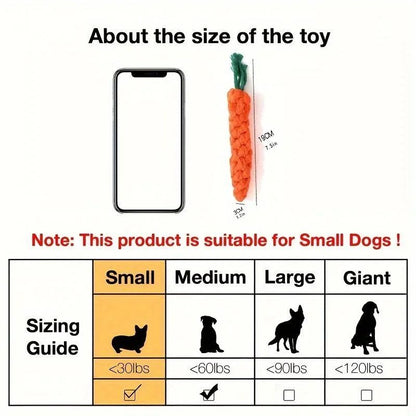 Carrot Knot Chew Rope Toy for Dogs & Cats – Durable Cotton Teething and Play Tug Toy