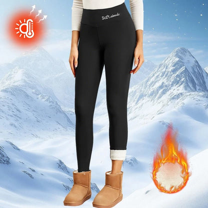 High Waisted Fleece Lined Flared Leggings for Women with Thermal Warmth and Tummy Control