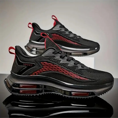 Men's Casual Red Platform Basketball Shoes, High Quality Sneakers, Trend Sport Walking Sneakers for Men