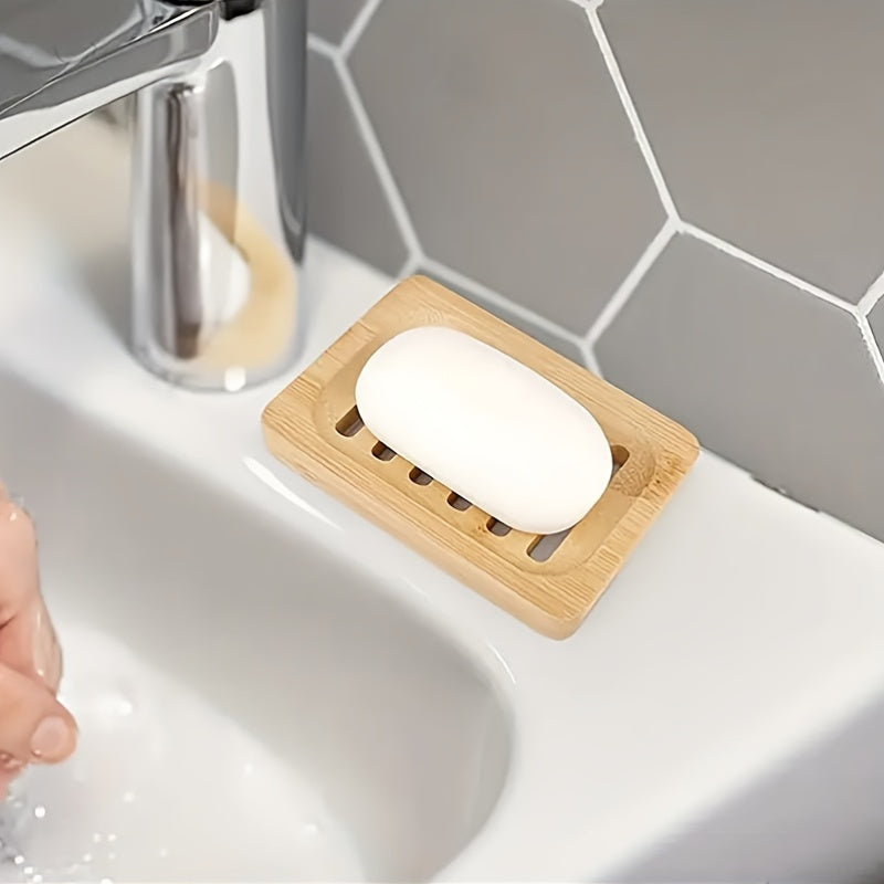 Natural Bamboo Dishes Bath Soap Holder, Wooden Prevent Mildew Tray, Drain Soap Box, Bathroom Washroom Container